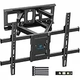PERLESMITH TV Wandhalterung, für 37-85 Zoll Fernseher bis zu 60 kg, Schwenkbar Neigbar TV Halterung 55 65 Zoll, Wandhalterung Fernseher Max. VESA 600x400 mm
