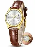 Taxau Damen Armbanduhr Lederarmband – 26g Ultraleichte WeißEs Armbanduhr Damen Analog mit Datum, 28mm Kleine Uhr für schmale Handgelenke,Wasserdicht 3Bar,Elegantes Luxus Design für Business & Alltag