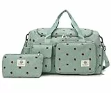 Suweir Sporttasche Kinder Reisetasche Mädchen Damen mit Schuhfach und Nassfach Cord Schwimmtasche Weekender Travel Bag Erdbeere Handgepäck Tasche Badetasche für Reisen, Fitness, Sport Grün