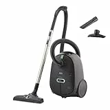 AEG CLEAN 6000 ÖKO Staubsauger mit Beutel, Hohe Saugleistung, Zusatzdüsen, XL-Räder, Edelstahl-Teleskoprohr, aus 65% Recyclingmaterial, 12 m Kabel, 850 Watt, Zubehör, Grau, AB61C1OKO