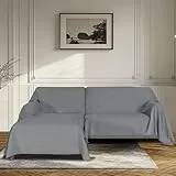 BellaHills Wasserdicht Sofabezug Ecksofa I Form Sofa Überzug Couchbezug Couch Überwurf 1/2/3 Sitzer Sofaschutz Sofaüberwurfe Couchschoner Sofabezüge für Hund Katze (Grau, 180230cm x 180279cm)