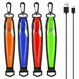 HOSPAOP 4 Stück LED Blinklicht Schulranzen Kinder, USB Aufladbar Reflektoren Rucksack Licht, Reflektierende Anhänger Sicherheitslicht für Schulranzen Rucksack Laufen Joggen Kinderwagen
