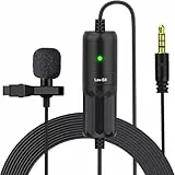 Moman S8 Lapel Mikrofon mit Clip 8Meter Lavalier-Mikrofon Omnidirectional Kondensator Mini Clip Mikrofon mit Kabel für DSLR Kamera/Handy/Audio-Recorder/Mischer/Interview/Videokonferenz/Podcast/Diktat
