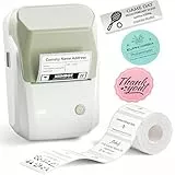 NIIMBOT B1 Etikettendrucker mit 1 Rolle Starterband, Bluetooth Selbstklebendes Etikettiergerät, Beschriftungsgerät Druckgröße 20-50mm Kompatibel mit iOS und Android für Zuhause, Büro (Grün)
