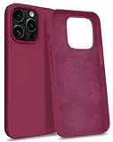 MyGadget Hülle kompatibel mit iPhone 15 Pro - Gummierte Handyhülle - [ 3 Layer Struktur ] Schutzhülle mit Soft Inlay & Hardcase Cover außen - Cover Bordeaux