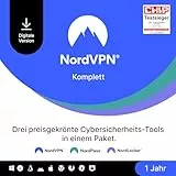 NordVPN Komplett, 1 Jahr, VPN- und Cybersicherheitssoftware, Digitaler Code