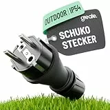 greate 230V Schuko Stecker wasserdicht nach IP54 - Schukostecker Außenbereich mit Knickschutz & Zugentlastung - Schutzkontaktstecker 2-polig mit 16A & 3,7kW - Schuko Stecker IP54, Stecker 230 V