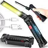 Retoo LED Arbeitsleuchte, COB Werkstattlampe Inspektionsleuchten mit Magnet, Wiederaufladbare USB-Ladekabel, Taschenlampe für Auto Reparatur, Garage, Camping, Notbeleuchtung, Magnettaschenlampen