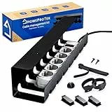 HOMEPROTEK Kabelkanal Schreibtisch Schwarz - Kabel Organizer für Ordentliches Tisch Kabelmanagement Schreibtisch Kabelorganizer mit einfacher Montage - Kabelhalter für Kabel-Management