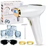 NIKYJM IPL Geräte Haarentfernung Laser mit Kühlfunktion, 3 Erweiterte Funktionen HR/SC/RA, 9 Energiestufen, 999,999 Lichtimpulse Laser Haarentfernun für Männer/Frauen/Gesicht/Bikini/Körper (White)