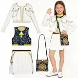 yumcute Anime Kostüm Kinder Singers Idol Bühnen-Rollenspiel-Outfits mit Weste Jacke, Mädchen Cosplay Outfit für Halloween Karneval Fasching Mottoparty Dress-up