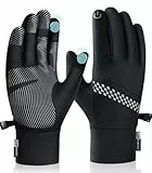PULIOU Handschuhe Herren Damen Winter Warme Fahrradhandschuhe Winterhandschuhe Fahrrad Handschuhe Sporthandschuhe Laufhandschuhe Touchscreen Winddichte rutschfest Elastisch