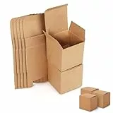 Geschenkboxen Kraftpapier, 15 Stück Karton Geschenkboxen, 10 x 10 x 10 cm Kleine Verpackungskartons mit Deckel, Kraftpapier Geschenkbox, Wiederverwendbare, Faltkarton, für Party Weihnachten(Braun)