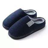 Milaloko Frauen Männer Plüsch Weiche Hausschuhe Winter Warme Rutsch Auf Haus Schuhe Anti-Rutsch Indoor Outdoor, Grau, 44-45