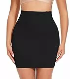 Joyshaper Unterrock Damen Shapewear Rock mit Hose Bauchweg Shaping Unterkleid Miederkleid Stark Formend Hohe Taille Miederrock Nahtlos Body Shaper Kleid Figurformende Unterwäsche Schwarz M