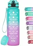 HydroPal Trinkflasche 1l,Trinkflasche mit Strohhal, BPA-Frei, Wasserflasche für Uni, Sport, Fitnessstudio, Büro, Fitness, Fahrrad, Outdoor und Laufen aus Tritan - Leicht, Stoßfest, Wiederverwendbar