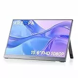 ARZOPA Portable Monitor 15,6 Zoll FHD 1080P, Tragbarer Monitor Space Grau Ultra-Slim mit Kickstand, IPS Display für Laptop, PC, Mac, PS5, Xbox, Switch, USB-C & HDMI Anschluss, A1 Grau