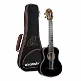 Ortega Guitars Tenor Ukulele Akustisch – Onyx Series – Inklusive Gigbag – Fichte, Mahagoni, Schwarz (RUOX-TE)