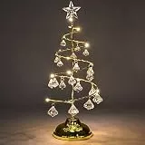Weihnachten Kristall Baum Lichter 33cm Tabletop Weihnachtsbaum Dekoration Weihnachtsbaum Lampe mit LED und Kristall Anhänger Weihnachten Dekoration für Haus Hochzeit Party Winter Dekor (Gold)
