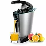 Cecotec Elektrischer Hebel-Entsafter EssentialVita Hyden 600 Steel, 600W, Edelstahlfilter, 2 Abnehmbare Kegel, Druckhebel, Antitropfsystem, Spülmaschinenfest, Müheloses Entsaften, Direkt ins Glas