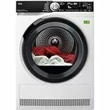 AEG WiFi Wärmepumpentrockner 9 kg mit SmartDry, Serie 9000X AbsoluteCarePlus - Daunentrocknung, 3D-Scan Restfeuchteermittlung, A, Trommelbeleuchtung, Knitterschutz -Weniger Bügelaufwand TR9XW80890