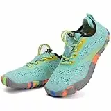 DimaiGlobal Kinder Barfußschuhe Traillaufschuhe Jungen Mädchen Wasserschuhe Schwimmschuhe Schnelltrocknende Wanderschuhe Sportschuhe Laufschuhe Leichte rutschfest 26EU Türkis