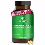 Vitabay Vitamin E 600 I.E. Depot – 200 vegane Softgel Kapseln – natürliches D-Alpha-Tocopherol – hochdosiert – schützt die Zellen vor oxidativem Stress – laborgeprüft – 12 Monate Vorrat