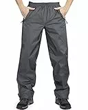 33,000ft wasserdichte Regenhose für Herren Leichte Regenhose Winddichte Outdoorhose zum Wandern Camping Golf Grau M 32L