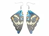 Miniblings Schmetterlingsflügel Ohrringe Hänger Tagpfauenauge Flügel blau Muster - Handmade Modeschmuck I Ohrhänger Ohrschmuck versilbert