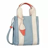 TOM TAILOR Denim Azura Damen Shopper Umhängetasche Reißverschluss Klein Denim Hellblau