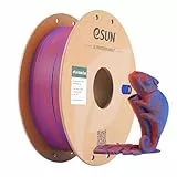 eSUN Matte Dual Colour Filament, Matte PLA Filament 1.75mm, glanzfreie Farbe, gefrostete Textur, 1KG Spule (2.2 LBS) 3D Druck Filament für 3D Drucker, Rot Blau