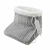 Sensio Spa Fußwärmer, warm und gemütlich, grau, elektrische Fußheizung für kalte Füße, 4 Temperatureinstellungen, weiches Plüsch-Fleece, schnelles Aufheizen, waschbar, Schutz vor