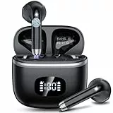 POMUIC Bluetooth Kopfhörer, Kopfhörer Kabellos Bluetooth 5.4 mit 4 ENC Noise Cancelling Mic, In Ear Kopfhörer Kabellos HiFi Stereo 40 std Spielzeit, LED-Anzeige, Ohrhörer für Arbeit Spiel Sport