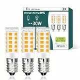 AmmToo E14 LED Warmweiss Birne, 3W 345LM 2700K LED Lampe, Glühbirne E14 ersetzt 30W Halogenlampen, Kein Flackern Kühlschranklampe Nicht Dimmbar, Led Mais Birne für Dunstabzugshaube Wandlampen