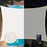 ABIUBIU wasserdichte-Sonnensegel 2x3m mit eingebauter LED-Solar-Lichterkette, 98% UV-Schutz, reiBfest, wetterfest, für Terrasse-Garten-Terrasse-Rasen
