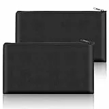 Dimeho Geldtaschen Banktasche, 2 Stück Geldbeutel Geldtasche Banktaschen aus Kunstleder Feuerfeste Geldbeutel Bankeinzahlungsbeutel 28 x 15,5 cm Wasserdicht Sichere Tasche Reißverschluss für Bargeld