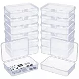 LJY 12 Stück Rechteckige Aufbewahrungsbox mit Deckel (11,5 x 8,5 x 2,8 cm) –Klare Sortierbox für Diamond Painting & Sammlungen, Inhalt Sofort Sichtbar, Kunststoffbox Klar