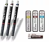 rOtring Tikky 3er Set mit Colourcode 0,35/0,5/0,7 mm (inkl. 3 Dosen Ersatzminen HB + Radierer B20)