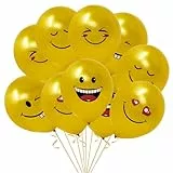 Oblique Unique Luftballon Set 10 Stück – Gelbe Ballons mit lustigen Gesichtern – Party Deko für Kindergeburtstag, Schuleinführung Motto Party & Feier – Helium geeignet, ca. 30 cm