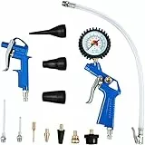 Scheppach Kompressor Zubehörset | Reifenfüllmessgerät mit Manometer - Blaspistole - 11 verschiedene Zubehörteile| 13 teiliges Druckluft Kompressor Zubehör