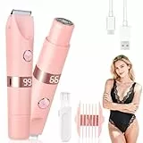 Beanify Damenrasierer Elektrisch & Bikini Trimmer 2-in-1 mit LED Digitalanzeige, IPX7 wasserdicht, Nass- & Trockenrasierer, Wiederaufladbarer Elektrorasierer für Gesicht, Intimbereich