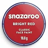 Snazaroo 1118055 Schminkfarbe - Rot leuchtend, 18ml Topf - hautfreundliche Gesichtschminke auf Wasserbasis, wasservermalbar, parabenfrei, Face & Bodypaint Farbe für Kinder & Erwachsene