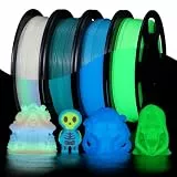 EONO Glow in the Dark Filament PLA Filament 1,75 mm Set, 250g*4