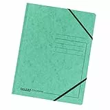 Original Falken 5er Pack Premium Eckspanner-Mappe. Made in Germany. Aus extra starkem Colorspan-Karton DIN A4 mit 2 Gummizügen grün Sammelmappe Dokumentenmappe ideal für Büro und Schule