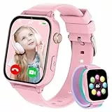 Kinder Smartwatch GPS und 4G Telefon, Kinderuhr mit Videoanruf, Voice Chat Schulmodus WiFi SOS, Spiele, Wecker, Schrittzähler, Telefonuhr Smartwatch Kinder für Mädchen Jungen 4-12 Jahren - Rosa