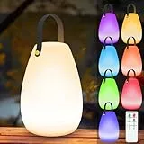 light to hope LED Akku Outdoor Lampe mit Fernbedienung Dimmbare Tischlampe Kabellos 8 Farben & Warmweiß IP44 Wasserdicht USB-C Camping Lampe für Außen, Garten, Terrasse, Esstisch, Bar 18 x 26 CM