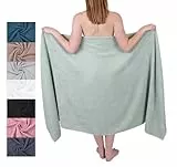 Betz Badetuch XXL 100x200 cm – 1 Stück – Saunatuch & Strandtuch aus 100% Baumwolle, 360 g/m² – saugstark & weich – großes Handtuch mit Aufhänger – Serie Berlin – Farbe Jade