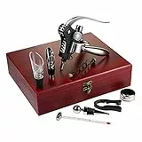AMAVEL Wein Sommelier Set (10-teilig): Das perfekte Wein Geschenk mit Korkenzieher als Weinöffner, Weinbelüfter, Weinausgießer und mehr Zubehör | Geschenkbox zum Geburtstag, Weingeschenke Geschenkset