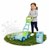 alldoro 68700 2-in-1 Seifenblasen-Set, Seifenblasen-Rasenmäher & Nachfüllkanister (2,5L) - Gartenspielzeug mit LED-Licht und Hupe für Kinder ab 3 Jahren