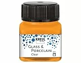 KREUL 16292 - Glass & Porcelain Clear orange, im 20 ml Glas, transparente Glas- und Porzellanmalfarbe auf Wasserbasis, schnelltrocknend, glasklar